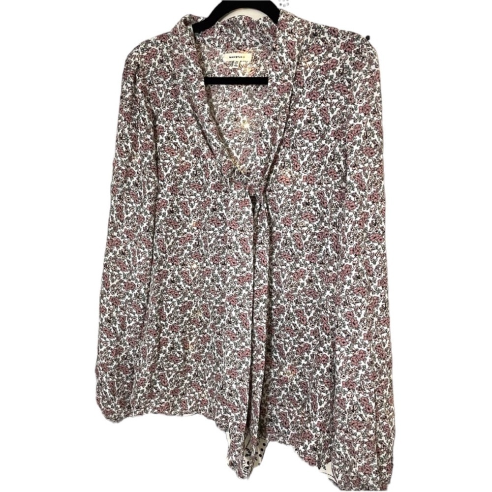 Max Studio tie front long sleeve floral blouse, beautiful and feminine!